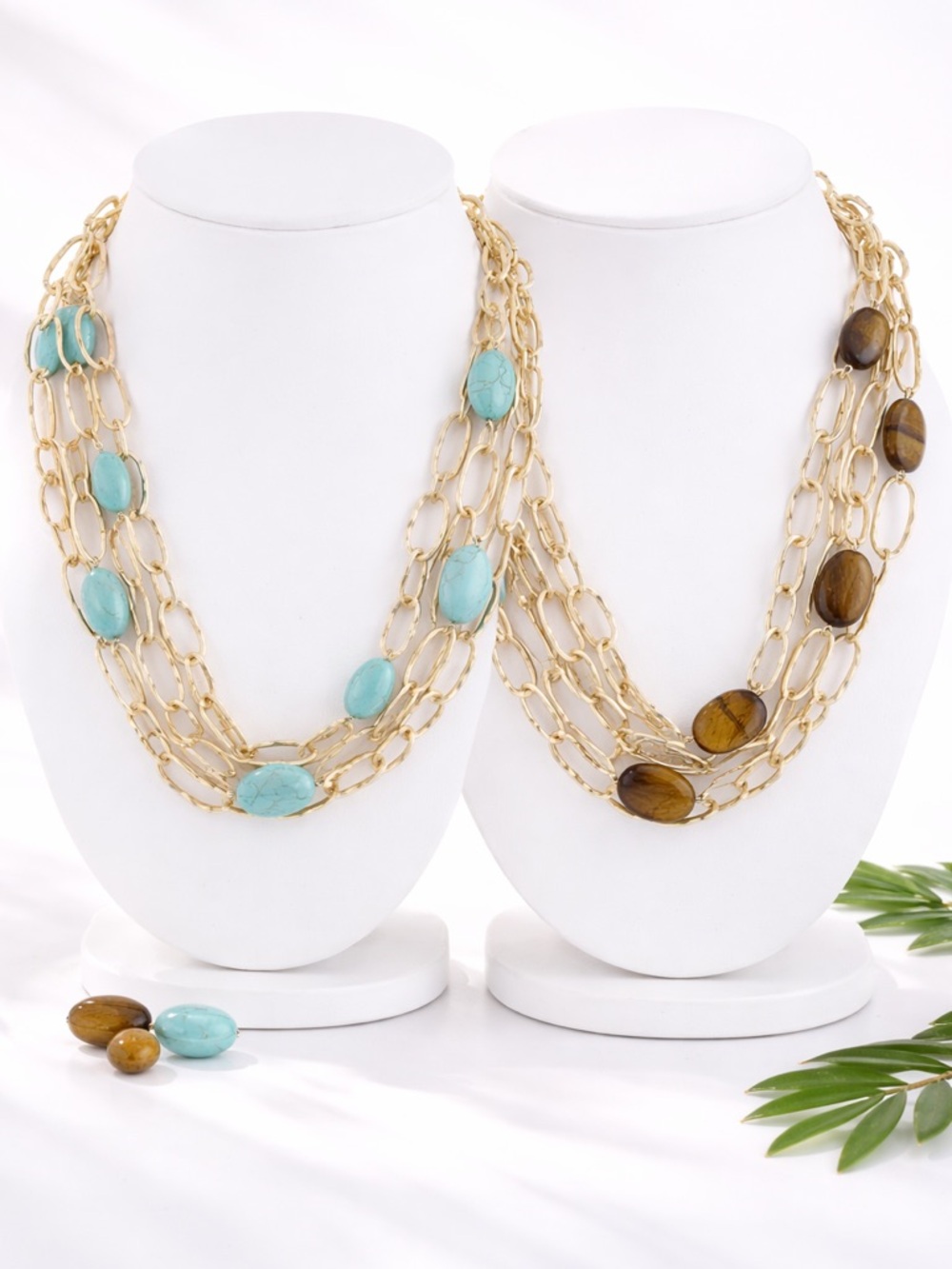 Natural Stone Layered Necklace